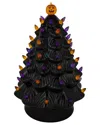 Northlight Led Lighted Ceramic Halloween Tree With Pumpkin In Black