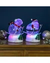 Northlight Led Lighted Color Changing Skiing Santa & Snowman Snow Globe In White