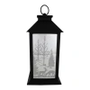 Northlight Led Lighted Deer And Winter Trees Christmas Lantern In Black