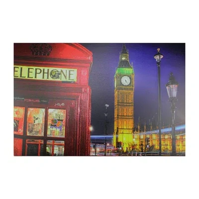 Northlight Led Lighted Famous Big Ben And Red Telephone Box London Canvas Wall Art 15.75'' X 23.5''