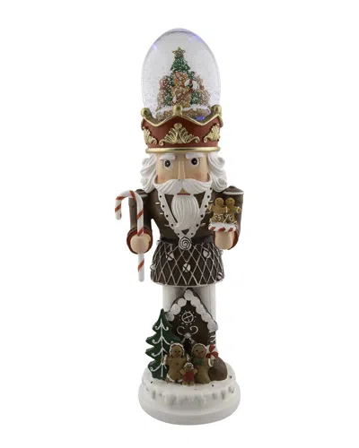 Northlight Led Lighted Gingerbread Nutcracker Musical Christmas Snow Globe In Multi