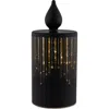 Northlight Led Lighted Glass Candle With Stars Christmas Decoration In Black