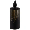 Northlight Led Lighted Glass Candle With Stars Christmas Decoration In Black