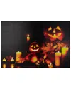 Northlight Led Lighted Jack-o-lanterns And Leaves Halloween Canvas Wall Art, 15.75" X 23.5" In Yellow