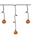 Northlight Led Lighted Pumpkin Halloween Curtain Icicle Lights In Orange