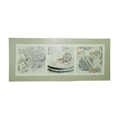 Northlight Led Lighted Shimmering Silver Splendor Christmas Canvas Wall Art 11.75" X 27.5" In White