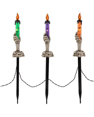 NORTHLIGHT NORTHLIGHT LED LIGHTED SKELETON CANDLE HALLOWEEN DECORATIONS