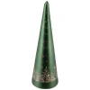 Northlight Led Lighted Snowy Forest Glass Christmas Cone Tree Decoration In Green