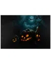 Northlight Led Lighted Spooky Halloween Jack-o-lanterns Canvas Wall Decor In Orange