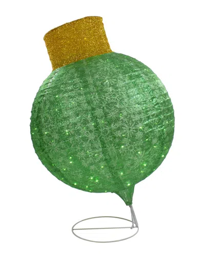Northlight Led Lighted Twinkling Tinsel Onion Ornament Outdoor Display In Green