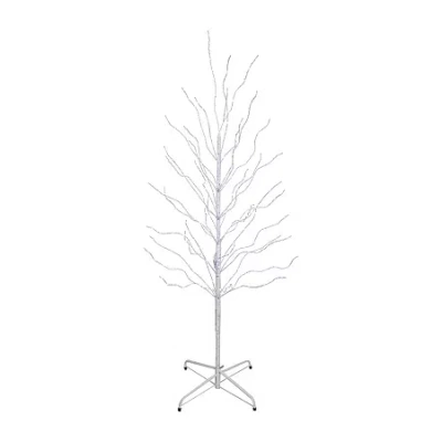 Northlight Led Lighted White Twig Cool White Lights 5 Foot Pre-lit Birch Christmas Tree