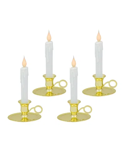 Northlight Led Lighted Window Candle, Set Of 4 In Gold