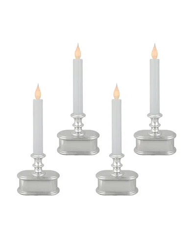 Northlight Led Lighted Window Candles, Set Of 4 In Silver