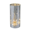 Northlight Led Lighted Winter Pine Trees Glass Hurricane Christmas Candle Decoration In Gray