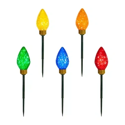 Northlight Led Jumbo Bulb Christmas Pathway Marker Lawn Stakes In Multi