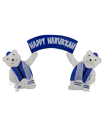 Northlight Led Polar Bear "happy Hanukkah" Sign In Blue
