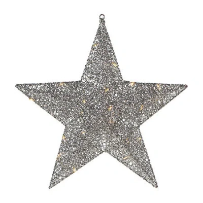 NORTHLIGHT LED SILVER HANGING STAR CHRISTMAS YARD ART