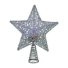 Northlight Lighted Star With Rotating Projector Christmas Tree Topper In Silver