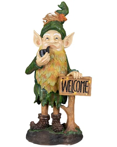 Northlight Led Solar Lighted Welcome Gnome Outdoor Garden Statue