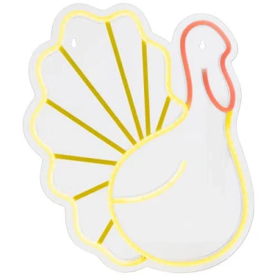 Northlight Led Turkey Neon Lighted Thanksgiving Wall Or Window Decoration In White