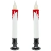 Northlight Led With Timer Dripping Blood Halloween Taper Candles In White