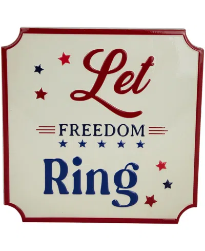 Northlight Let Freedom Ring Americana Metal Wall Sign, 11.75" In Red