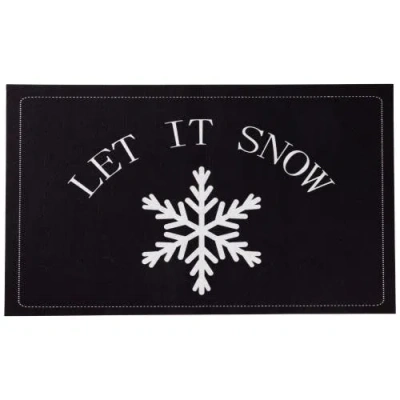 Northlight Let It Snow Christmas Doormat 29" X 17" In Black