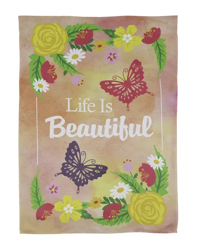 Northlight Life Is Beautiful Floral Outdoor House Flag