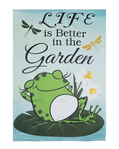Northlight Life Is Better In The Garden Frog Outdoor House Flag In Green
