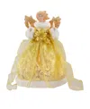 Northlight Lighted Angel With Wings Christmas Tree Topper With Clear Lights, 12" In Gold-tone