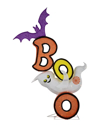 Northlight Lighted Bat & Ghost Boo Halloween Decoration In Orange