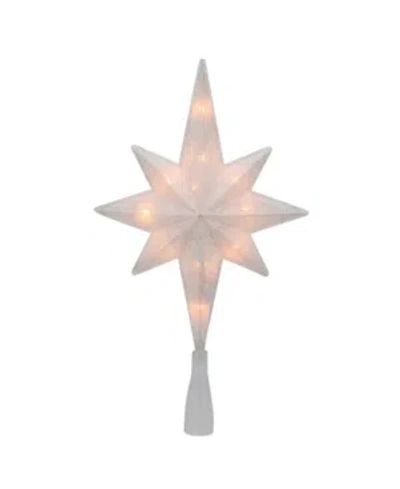 Northlight Lighted Bethlehem Star With Scrolling Christmas Tree Topper In White