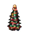 Northlight Lighted Christmas Tree With Presents Window Silhouette In Green