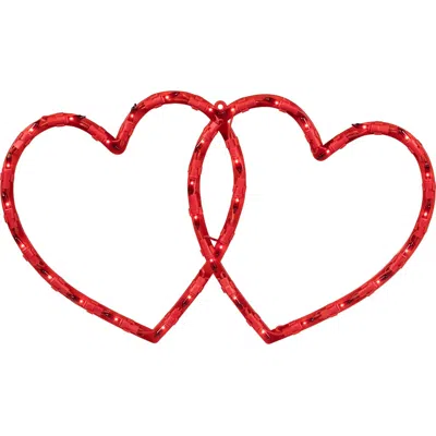 Northlight Lighted Double Heart Valentine's Day Window Silhouette In Red