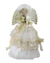 Northlight 16" Lighted Fiber Optic Angel In Cream And Gold Sequined Gown Christmas Tree Topper