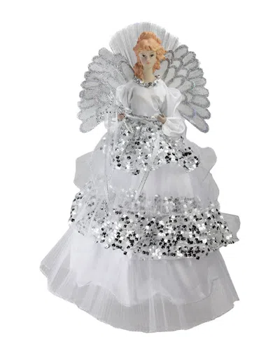 Northlight Lighted Fiber Optic Angel In Silver Sequined Gown Christmas Tree Topper