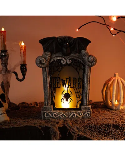 Northlight Lighted Flickering Beware Gravestone Halloween Decoration In Brown