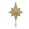 Northlight Lighted Gold Tone Frosted Star Of Bethlehem With Scrolling Christmas Tree Topper In Multi