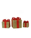 Northlight Lighted Gi Boxes Outdoor Christmas Decorations In Gold