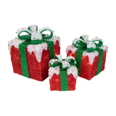 Northlight Lighted Gift Boxes Christmas Yard Art In Red