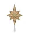 Northlight Lighted Gold Tone Frosted Star Of Bethlehem With Scrolling Christmas Tree Topper In Gold