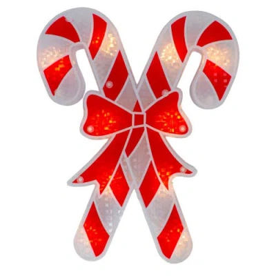 NORTHLIGHT NORTHLIGHT LIGHTED HOLOGRAPHIC CANDY CANE CHRISTMAS WINDOW SILHOUETTE