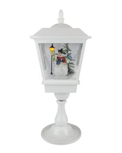 Northlight Lighted Musical Snowman Snowing Table Top Christmas Street Lamp