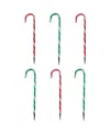 Northlight Lighted Outdoor Christmas Candy Cane Pathway Markers, Set Of 6 In Multi