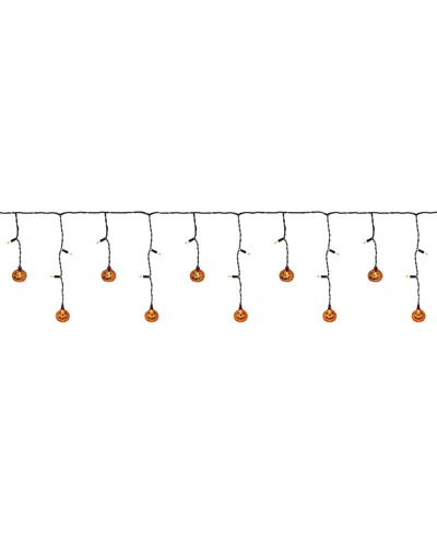 Northlight Lighted Pumpkin Curtain Icicle Lights In Orange