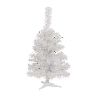 Northlight Lighted Rockport White Artificial Green Lights 2 Foot Pre-lit Pine Christmas Tree