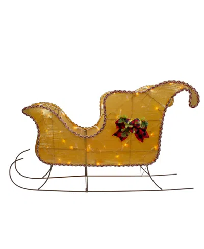 NORTHLIGHT LIGHTED SHINY CHRISTMAS SLEIGH OUTDOOR YARD DECORATION, 36"