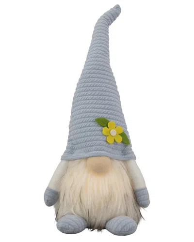 Northlight Lighted Spring Gnome With Flower Hat In Blue