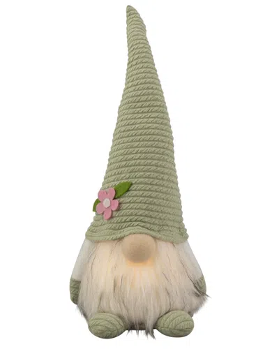 Northlight Lighted Spring Gnome With Flower Hat In Green