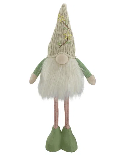 Northlight Lighted Standing Spring Gnome Figure With Hat In Green
